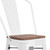 Flash Furniture CH-31320-30GB-WH-WD-GG 500 Lbs. White Galvanized Steel Slat Back Bar Stool
