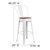 Flash Furniture CH-31320-30GB-WH-WD-GG 500 Lbs. White Galvanized Steel Slat Back Bar Stool