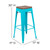 Flash Furniture 4-ET-31320W-30-TL-R-GG 500 Lbs. Teal Metal Frame with Wood Seat Indoor Bar Stool