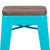 Flash Furniture 4-ET-31320W-30-TL-R-GG 500 Lbs. Teal Metal Frame with Wood Seat Indoor Bar Stool