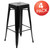 Flash Furniture 4-ET-31320-30-BK-R-GG 440 Lbs. Black Metal Seat Stackable Indoor Bar Stool