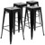 Flash Furniture 4-ET-31320-30-BK-R-GG 440 Lbs. Black Metal Seat Stackable Indoor Bar Stool