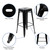 Flash Furniture 4-ET-31320-30-BK-R-GG 440 Lbs. Black Metal Seat Stackable Indoor Bar Stool