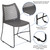 Flash Furniture RUT-498A-GY-GG Gray Plastic Seat and Back Black Powder Coated Metal Sled Base Frame Hercules Series Stacking Chair