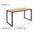 Flash Furniture GC-GF156-12-MAP-BK-GG 47 "W Black Metal Frame Laminated Maple Top with PVC Edging Computer Desk