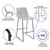 Flash Furniture 2-ET-ER18345-30-LG-GG 300 Lbs. Light Gray LeatherSoft Seat and Back Bar Stool