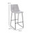 Flash Furniture 2-ET-ER18345-30-LG-GG 300 Lbs. Light Gray LeatherSoft Seat and Back Bar Stool