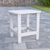 Flash Furniture JJ-T14001-WH-GG 18.75" W White Rectangular Charlestown Adirondack Side Table