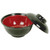 Thunder Group 3221JBR 8 Oz. Two-Tone Melamine Soup or Vegetable Bowl with Lid