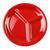Thunder Group CR710PR 10.25" Dia. Pure Red Melamine Round 3-Wells Compartment Plate