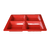 Thunder Group PS5104RD Red Melamine Square Compartment Plate
