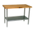 John Boos SNS03-X 60" W Wood Top Work Table with Undershelf and Stainless Steel Base