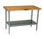 John Boos SNS05-X 96" W Wood Top Work Table with Undershelf and Stainless Steel Base