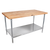 John Boos JNS02-X 48" W Wood Top Work Table with Undershelf and Galvanized Base