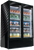 Akita AGF-43 42.97 Cu. Ft. Black 2 Hinged Glass Doors Two-Section Freezer Merchandiser - 115 Volts