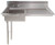 Omcan USA 40189 50" W Stainless Steel Undercounter Left-to-Right Soiled Dishtable