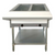 Omcan USA 47343 44.1" W x 30.4" D x 34.4" H Stainless Steel Natural Gas Steam Table with Cutting Board and Undershelf - 10,500 BTU