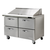 Blue Air BLMT48-D4-HC 48.38"W Stainless Steel Exterior (4) Drawers Mega Top Sandwich Prep Table - 115 Volts