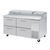 Blue Air BAPP67-D4-HC 67" Side Mounted Stainless Steel Interior And Exterior Refrigerated Pizza Prep Table - 115V