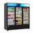 Koolmore MDR-3GD-63C 56 Cu. Ft. Black 3 Swing Glass Doors Merchandiser Refrigerator - 115 Volts