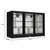 Koolmore BC-3DSL-BK 11.3 Cu. Ft. Black Three-Section Back Bar Refrigerator - 115 Volts