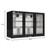 Koolmore BC-3DSW-BK 11.3 Cu. Ft. Black Three-Section Back Bar Refrigerator - 115 Volts