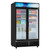 Koolmore MDR-2GD-35C 38 Cu. Ft. Black 2 Swing Glass Doors Merchandiser Refrigerator - 115 Volts