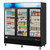 Koolmore MDR-3GD 53 Cu. Ft. Black 3 Swing Glass Doors Merchandiser Refrigerator - 115 Volts