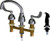 Chicago Faucets 200-AE35-317ABCP 10" W Polished Chrome Swing Deck Mounted Manual Faucet with 8" Centers