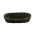 Thunder Group PLBB850G 8.25" W x 4.25" D x 2" H Black with Gold Rim Plastic Oblong Basket