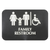 Thunder Group PLIS9601BK 9" W x 3" H "Family Restroom" Information Symbol Sign