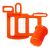 Dynamic AC064 3/4" Orange Grid Set with Pusher (for Dynacube)