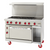 American Range ARGF-8B-CL-SBR-LP 48" W Stainless Steel Liquid Propane Green Flame Range - 230,000 BTU