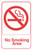 Vollrath 5643 9" x 6" White on Black No Smoking Area Sign