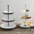 American Metalcraft LFTTSB17 17.5" H White Round Melamine Tiered Stand