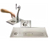 Micro Matic DP-1611 59" W x 20" D Stainless Steel Platform Drip Tray with Glass Rinser for 12-14 Faucets