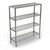 Winholt ALMCS-48-320 48" W x 60" H x 20" D Aluminum Tubular Mobile Cooler Shelving