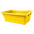 Omcan USA 81140 100 Lbs. Yellow Rectangular High-Density Polyethylene Stackable Meat Lug and Tote Box
