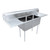 Omcan USA 25258 Stainless Steel 8" Center Faucet Holes Left and Right Drain Board Pot Sink