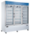 Omcan USA 50087 52.3 Cu. Ft. White Aluminum 3-Section Reach-In Display Freezer - 115 Volts