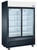 Omcan USA 51032 45 Cu. Ft. Black Painted Steel Reach -In Display 2-Section Refrigerator - 110 Volts