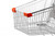 Omcan USA 18308 110 Lbs. Capacity Red Plastic Handle Child Seat Shopping Cart