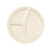 Thunder Group NS702T 10" Dia. NuStone Tan Melamine Round 3-Wells Compartment Plate
