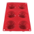 Thunder Group PLBM004S 4.09 Oz. Red (6) Dahlia Cavities High Heat Silicone Baking Mold