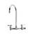 Component Hardware TLL13-8101-SE1Z 8" Centers Stainless Steel Gooseneck Spout Ceramic Wall Mount Top-Line Faucet