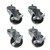 Component Hardware CSTPK-3BTS 3" Dia. Black Polyolefin Wheel Swivel Threaded Stem Caster Pack