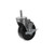 Component Hardware CMT1-4BBN 4" Dia. Black Polyolefin Wheel Swivel Side Brake Medium Duty Threaded Stem Caster