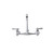Component Hardware TLL13-8100-SE1Z 8" Centers Stainless Steel Gooseneck Spout Ceramic Wall Mount Top-Line Faucet