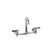 Component Hardware TLL13-8100-SE1Z 8" Centers Stainless Steel Gooseneck Spout Ceramic Wall Mount Top-Line Faucet