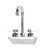 Component Hardware KL45-4000-RE1 4" Centers Stainless Steel Gooseneck Spout Compression Wall Mount Encore Faucet